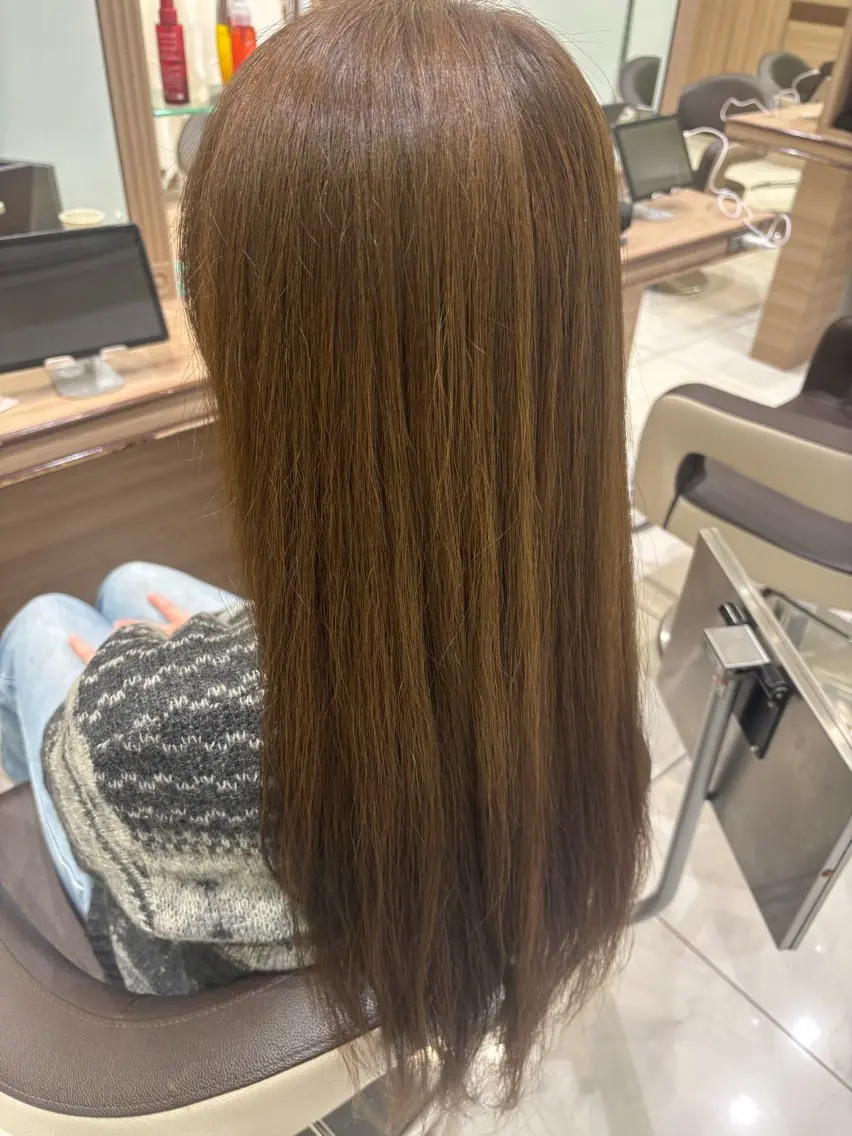ロング カラー ヘアカラー トリートメント ☁🫧縮毛矯正 /沖春奈🪽🫧のヘアスタイル