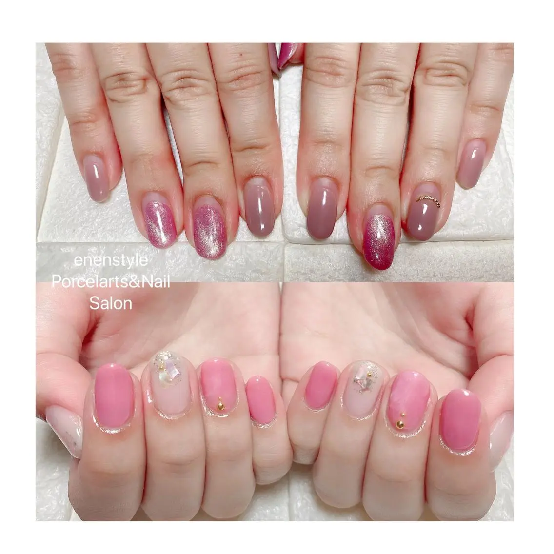 ミディアム ネイル ハンドネイル 🐾enen style 🐾のネイルデザイン