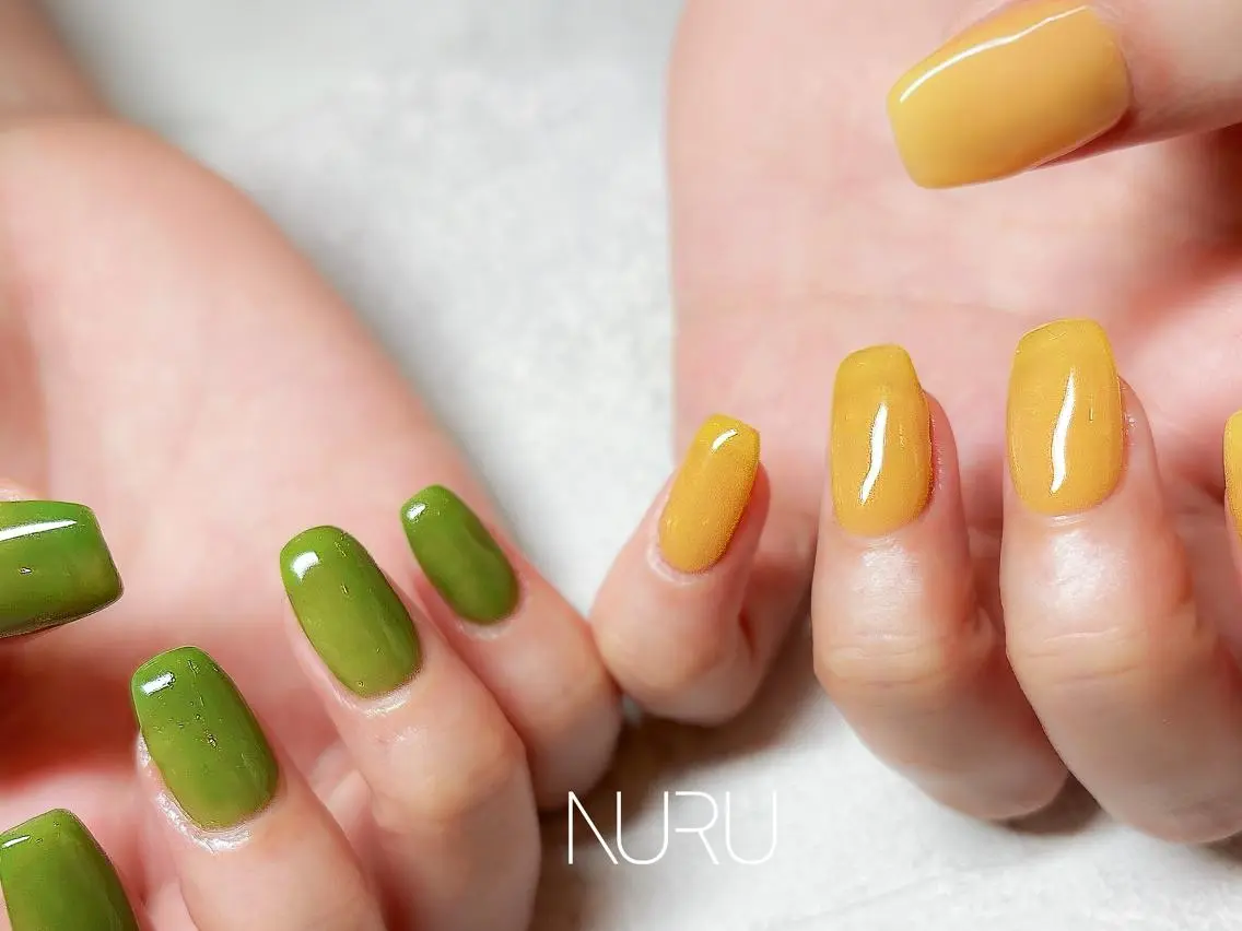 ネイル ワンカラーネイル NURU NAIL ヌルネイル新宿のネイルデザイン