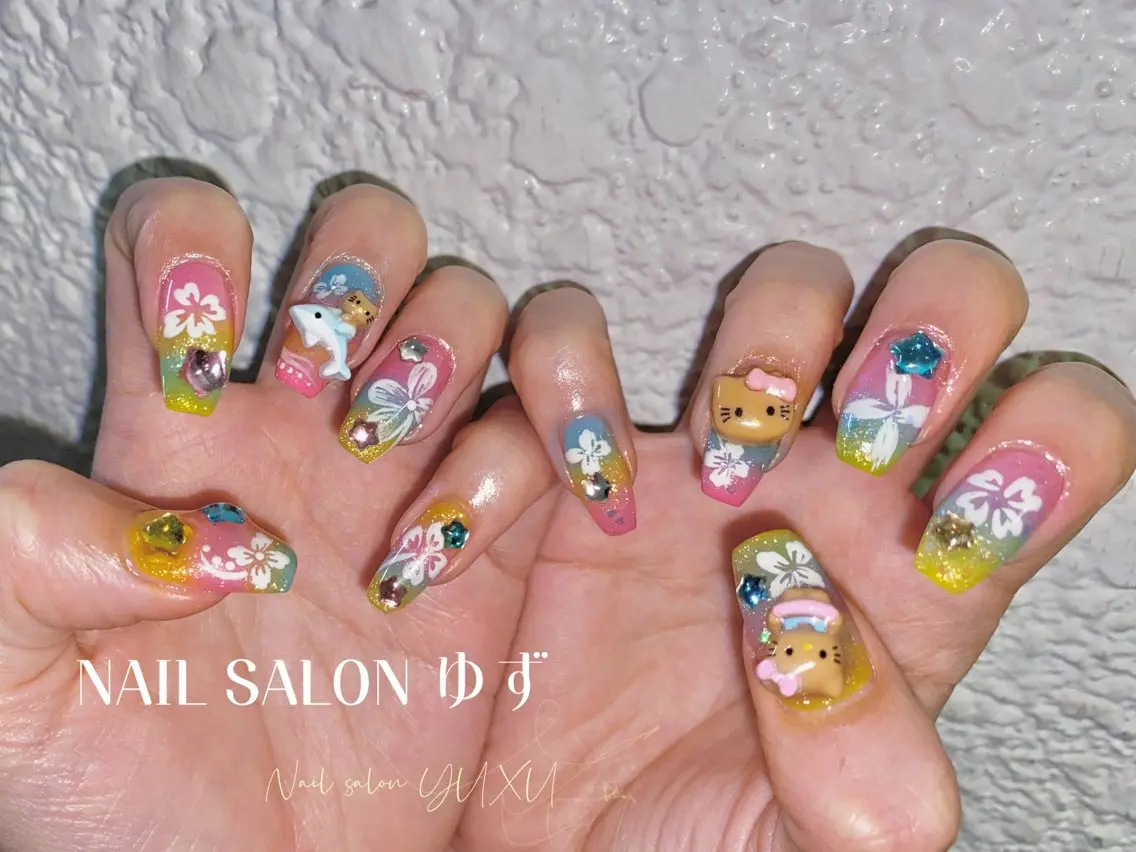 ネイル カジュアル チークネイル フットネイル フレンチネイル ジェルネイル ゆず- Nail Salonのネイルデザイン