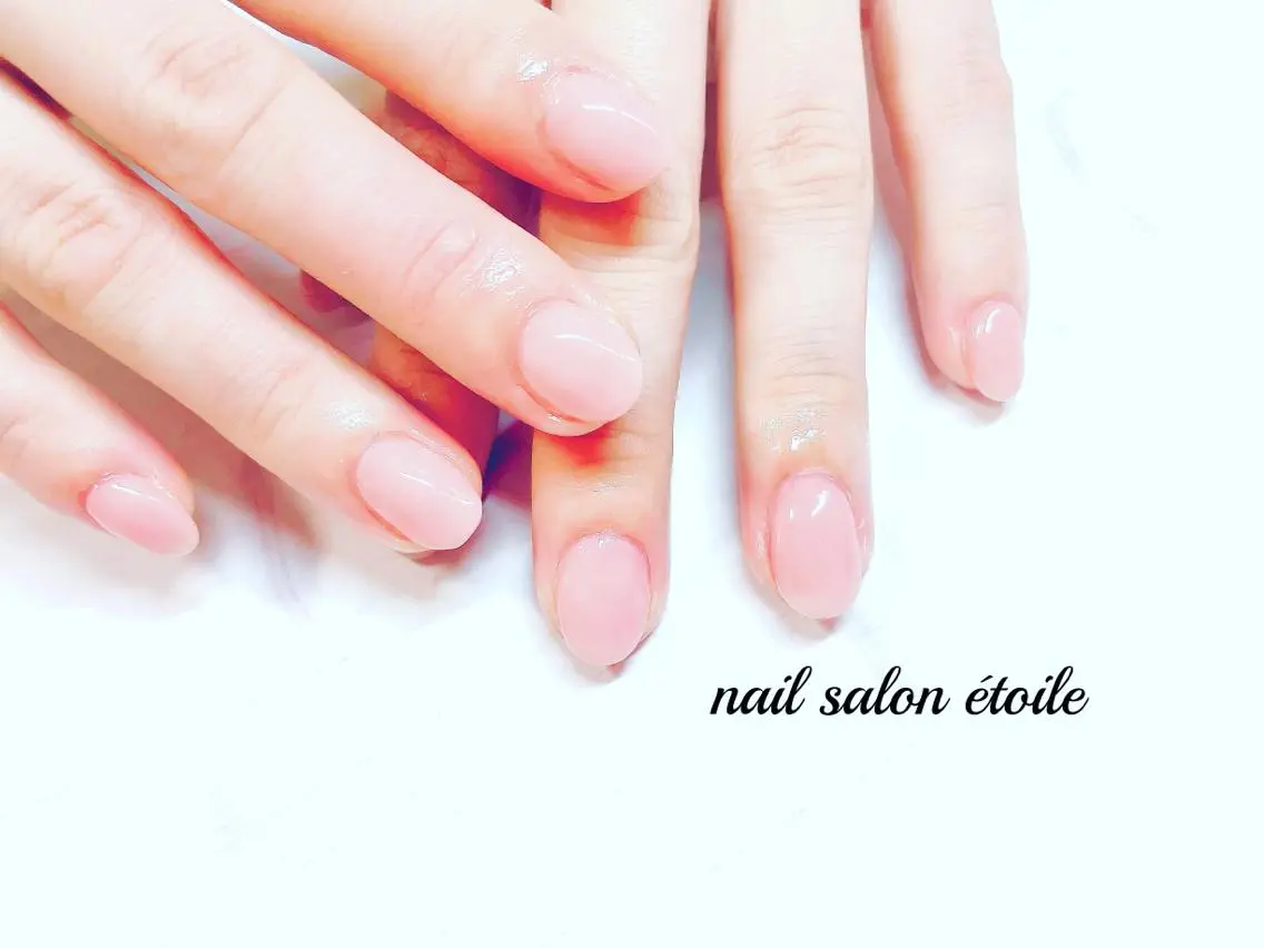 ネイル ジェルネイル オフィスネイル ワンカラーネイル ピンク ハンドネイル nail salon étoileのネイルデザイン