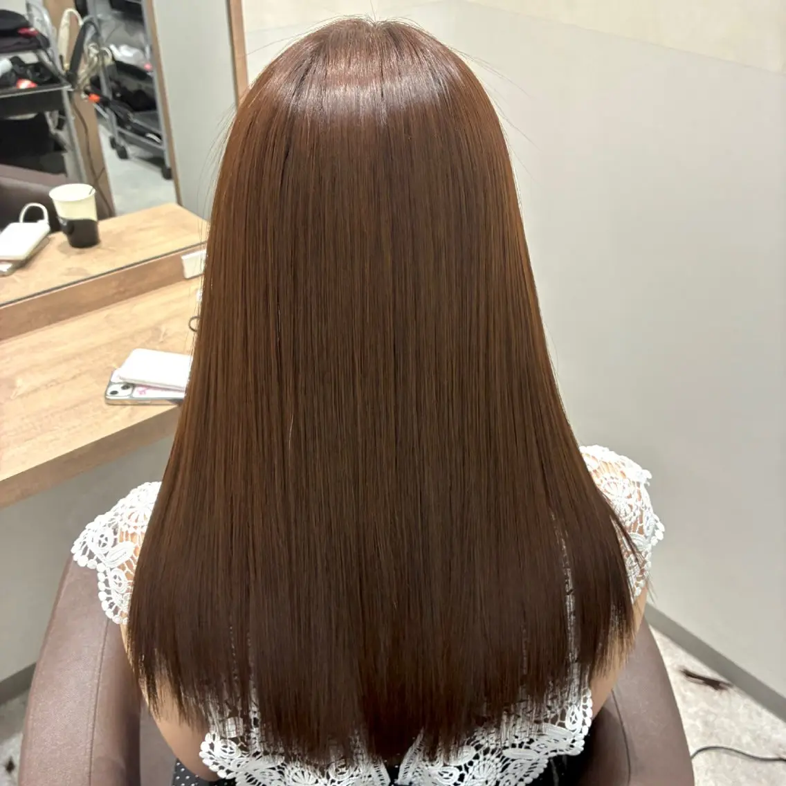 セミロング くせ毛 縮毛矯正 森 隆秀/韓国ヘアのヘアスタイル