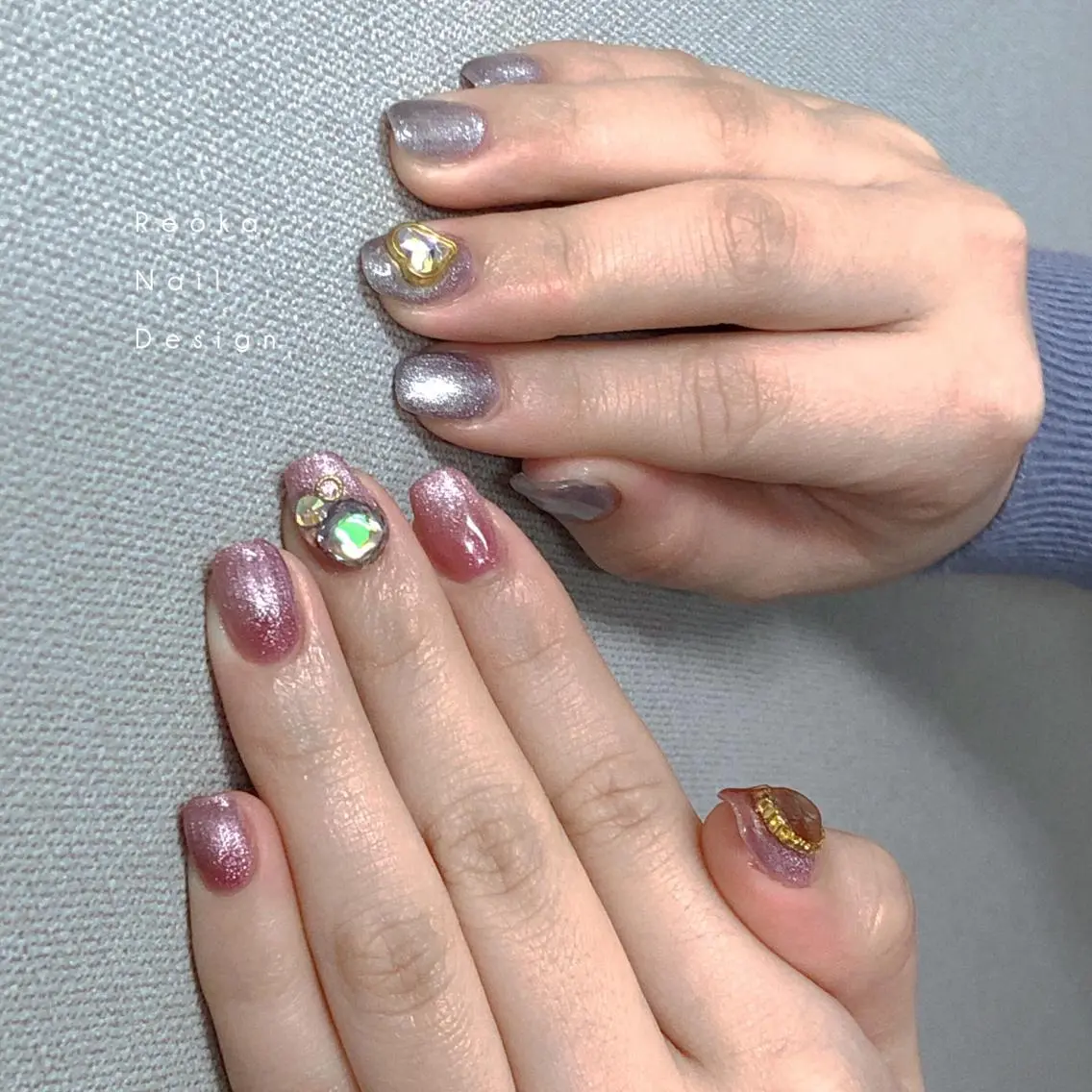 ミディアム ネイル Blowe ニュアンスのネイルデザイン