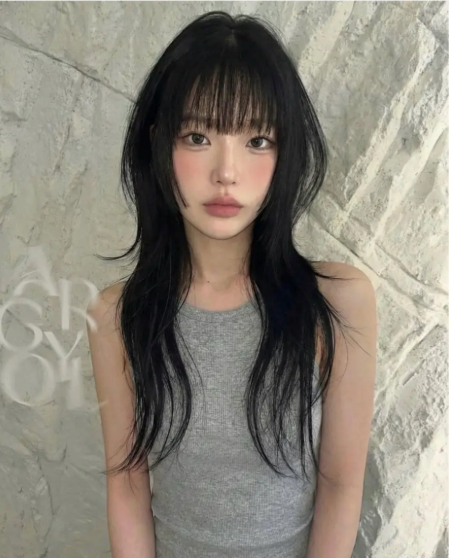 ロング ハッシュカット 韓国風ヘア ロング 髪質改善 RYOのヘアスタイル