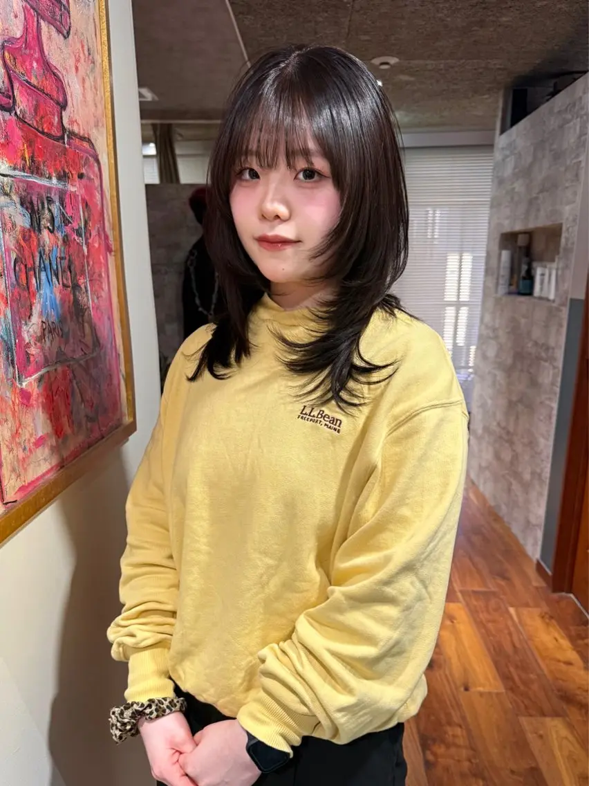 ミディアム カラー パーマ 似合わせカット カット ヘアカラー 縮毛矯正 トリートメント mai / linoah˚✧のヘアスタイル
