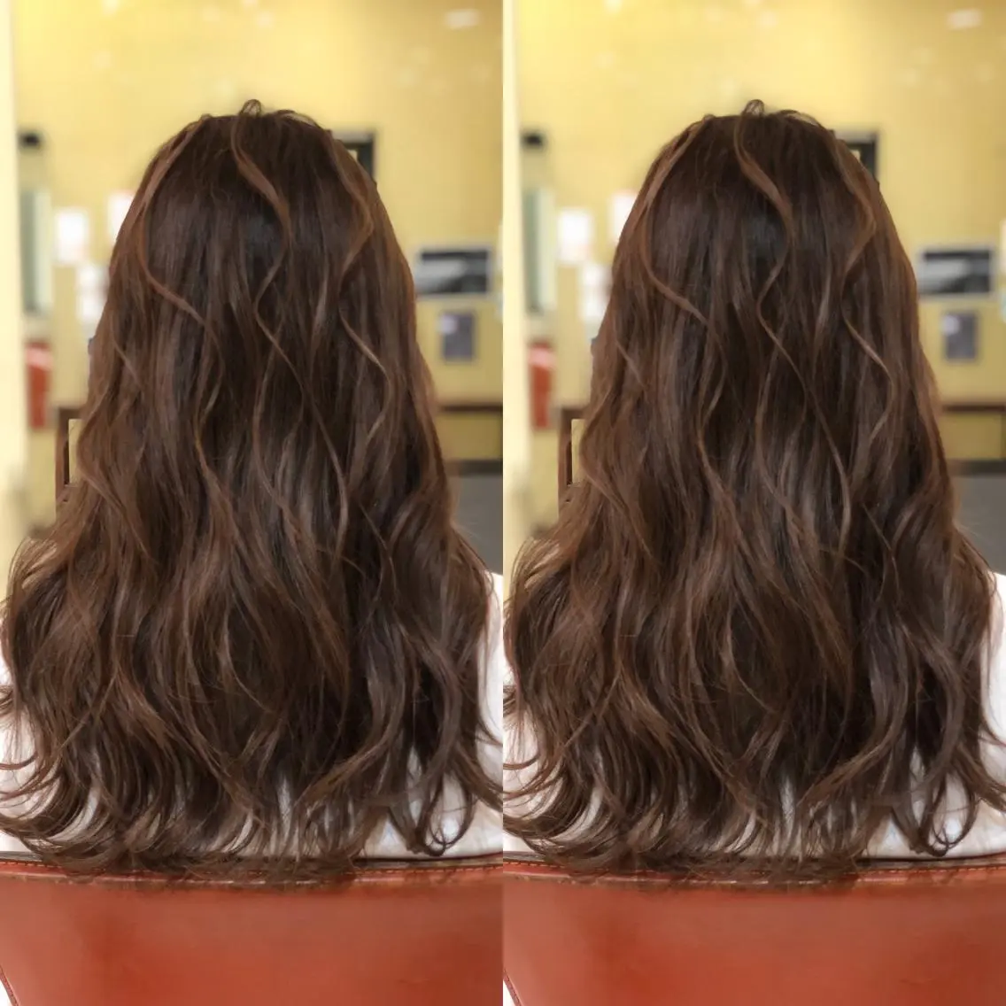 セミロング ヘアカラー Y Uのヘアスタイル