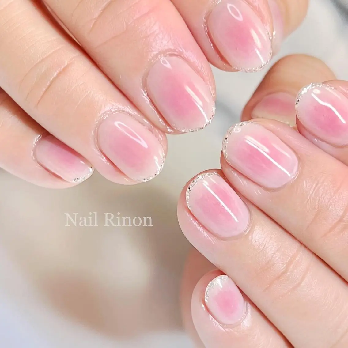ネイル チークネイル ラメ(グリッター) ハンドネイル Nail Rinonのネイルデザイン