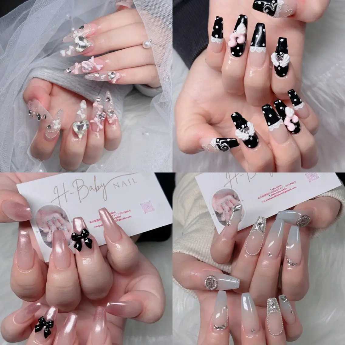 ネイル オーロラネイル フレンチネイル ジェルネイル ハロウィン キラキラネイル H.baby Nail Salonのネイルデザイン