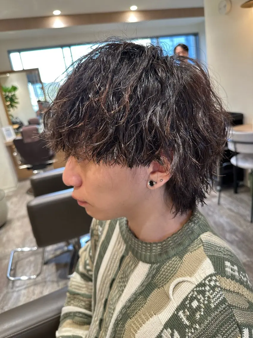 ショート パーマ メンズ カット パーマ 【メンズパーマ】比嘉 啓人のヘアスタイル