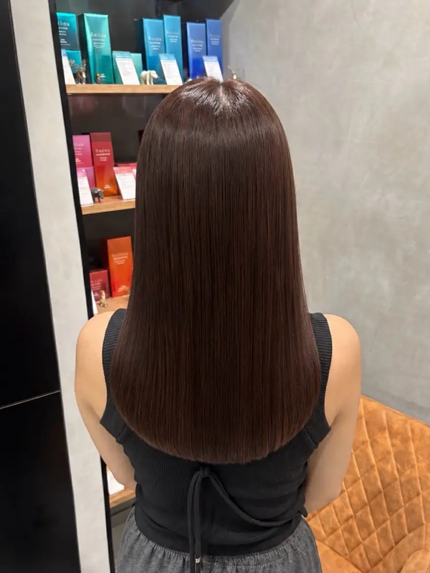 ロング カラー ブラウンカラー 透明感カラー ヘアカラー トリートメント うる艶カラー 顔周りカット♡ikuのヘアスタイル