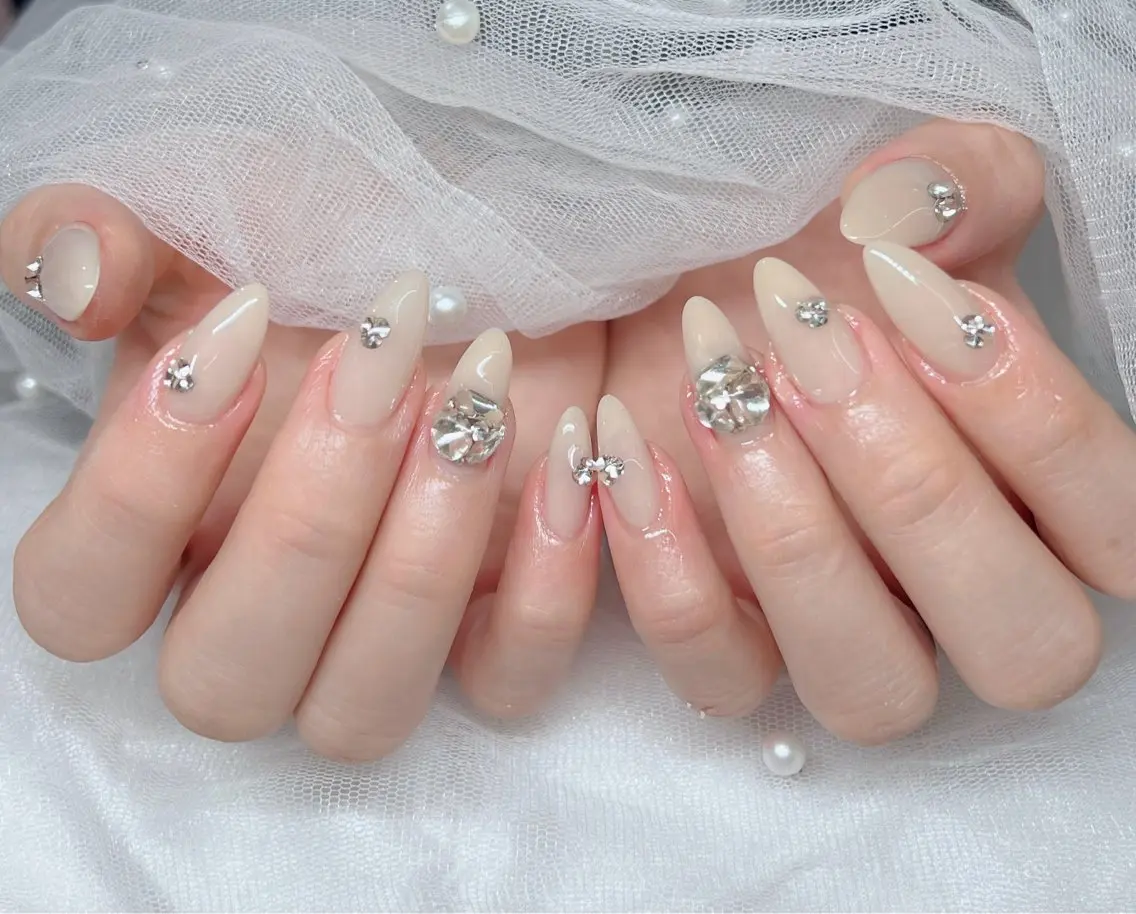 ネイル ハンドネイル 🎀PG🩵 ネイルサロンのネイルデザイン