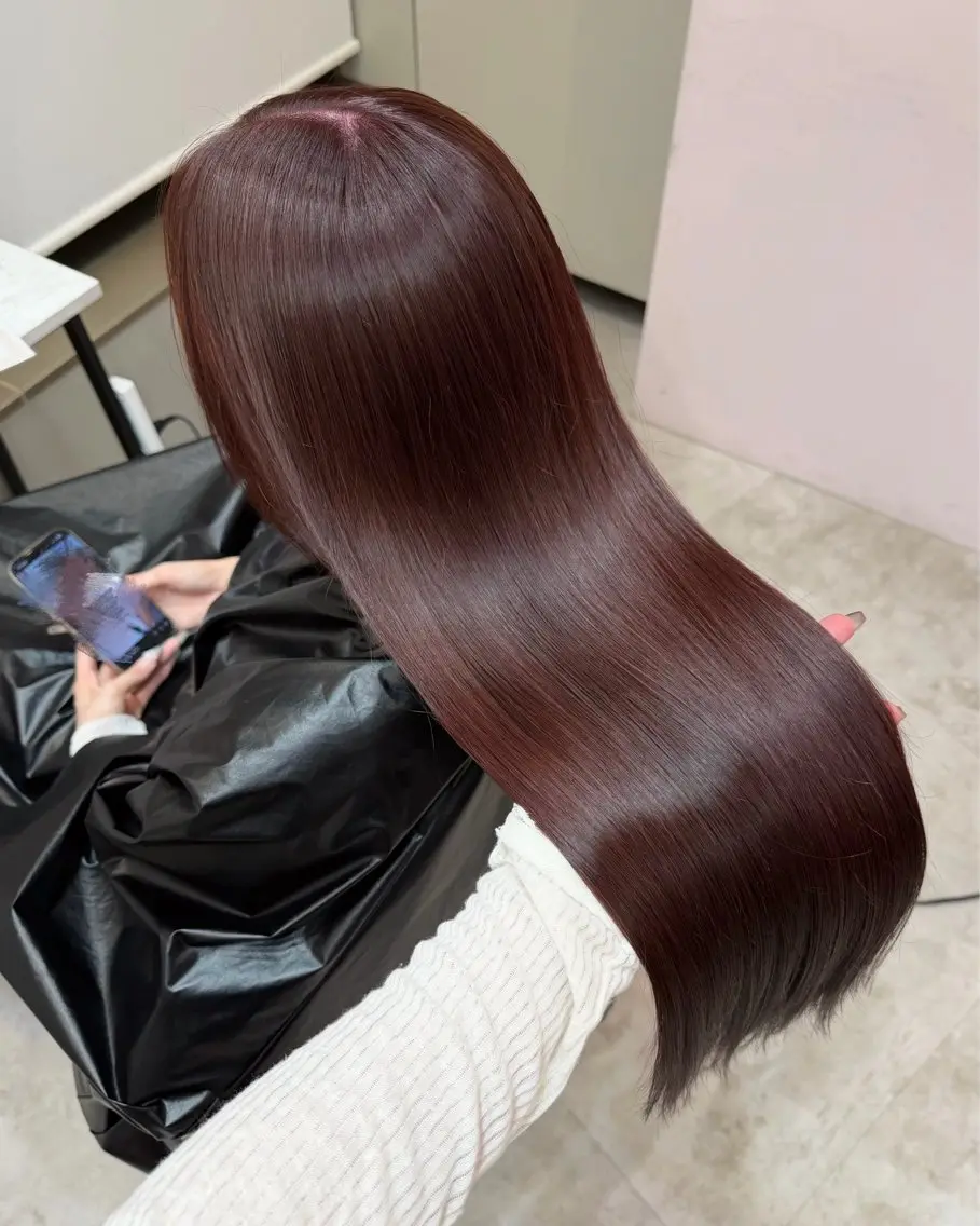 ロング ヘアカラー トリートメント 🤍艶髪韓国ヘア🤍 Rikoのヘアスタイル