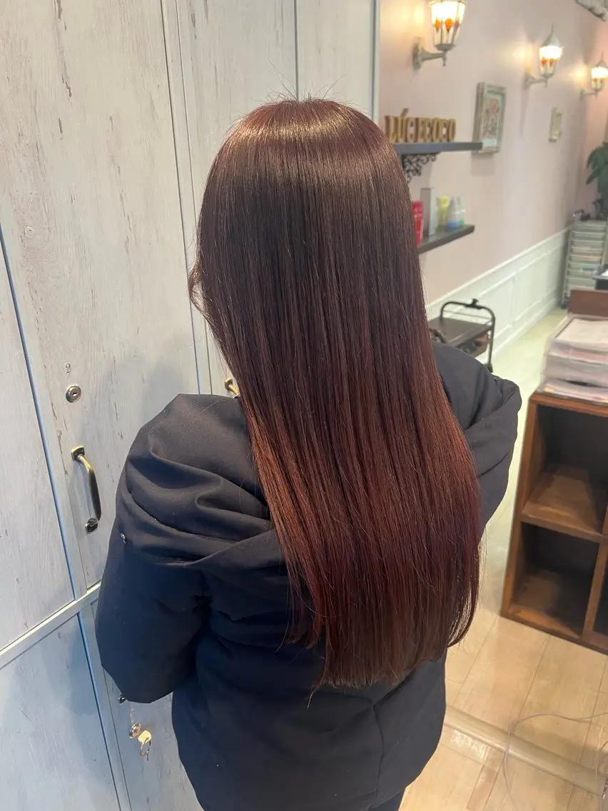 ロング カラー ピンクカラー ヘアカラー トリートメント 透明感カラー 🫧ゆうしん/平尾のヘアスタイル