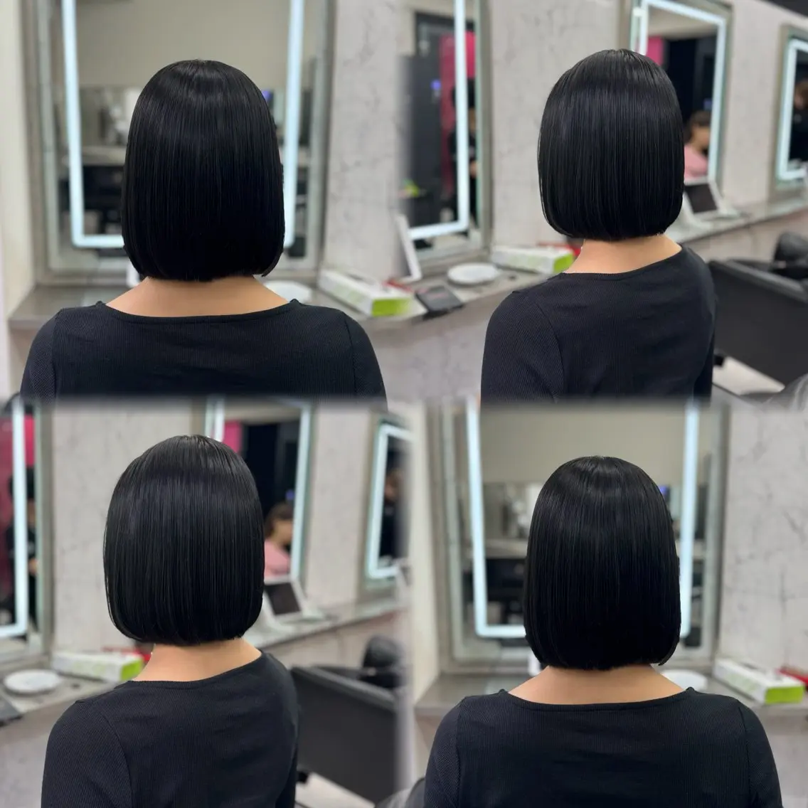 ショート カラー 黒髪 ブルーカラー ブルーブラック ハイトーンカラー 韓国風ヘア JPCY MIRIYAのヘアスタイル