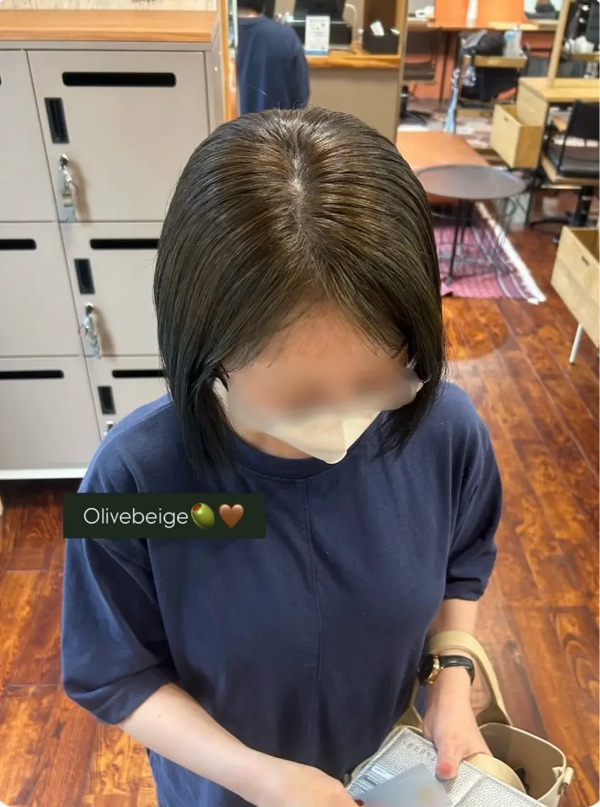 ミディアム カラー ベージュカラー ブリーチ 透明感カラー ブリーチなしカラー オリーブベージュ ヘアカラー 佐藤光華/JANU /カラーモデルのヘアスタイル