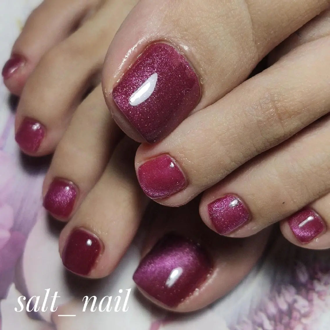 ネイル マグネットネイル フットネイル 個人サロン saltnailのネイルデザイン