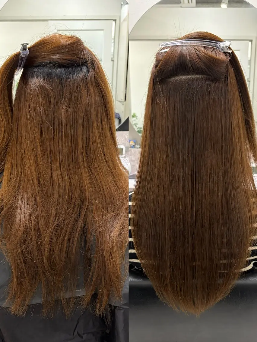 ロング カラー カット 縮毛矯正 朝が楽になる縮毛矯正 RUNAのヘアスタイル