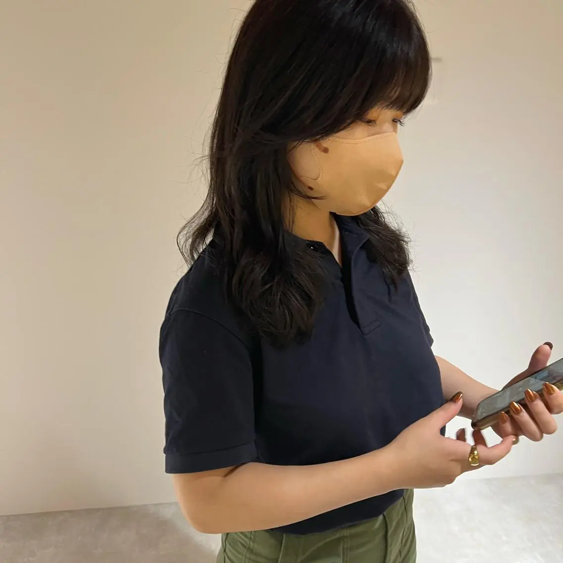 ミディアム カラー io濱川 遥のヘアスタイル