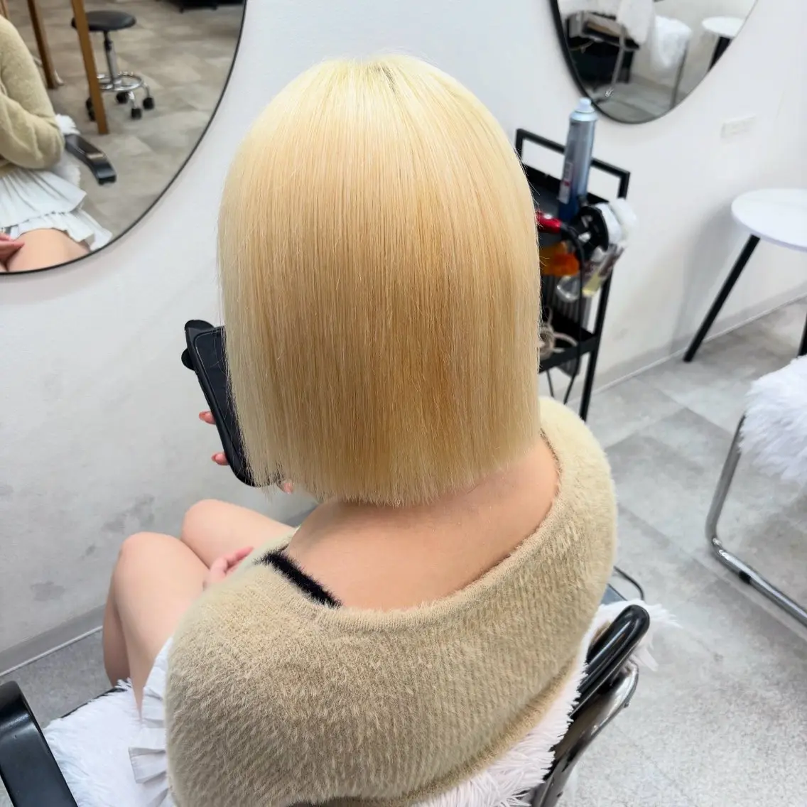 ショート カラー 抜きっぱなしブロンド ブロンド ヘアカラー トリートメント ヘアセット 渋谷🩶ハイトーン 🩶FUMUのヘアスタイル