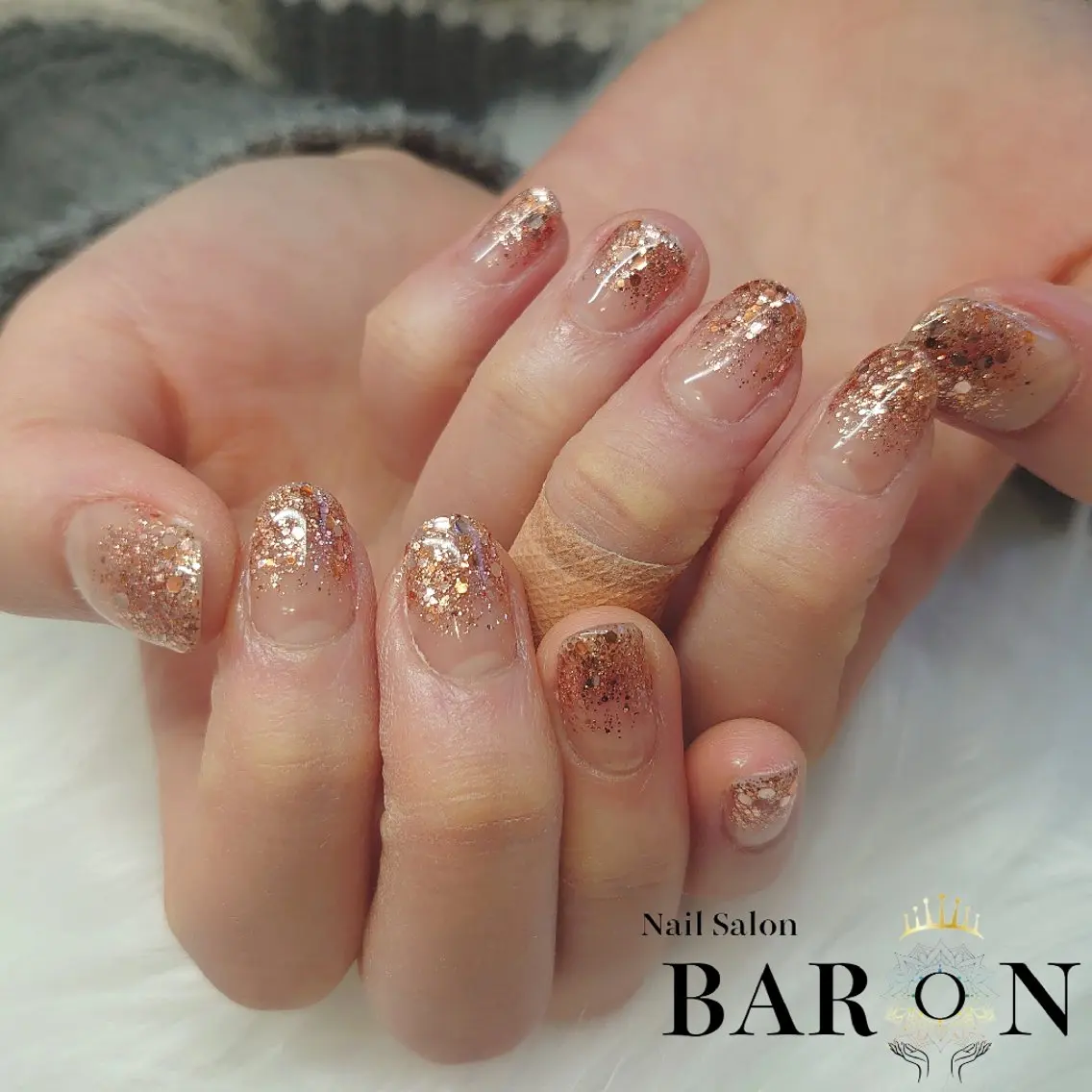 ネイル グラデーション ラメ(グリッター) ラメグラデーション ♛BARON♛ AOIのネイルデザイン