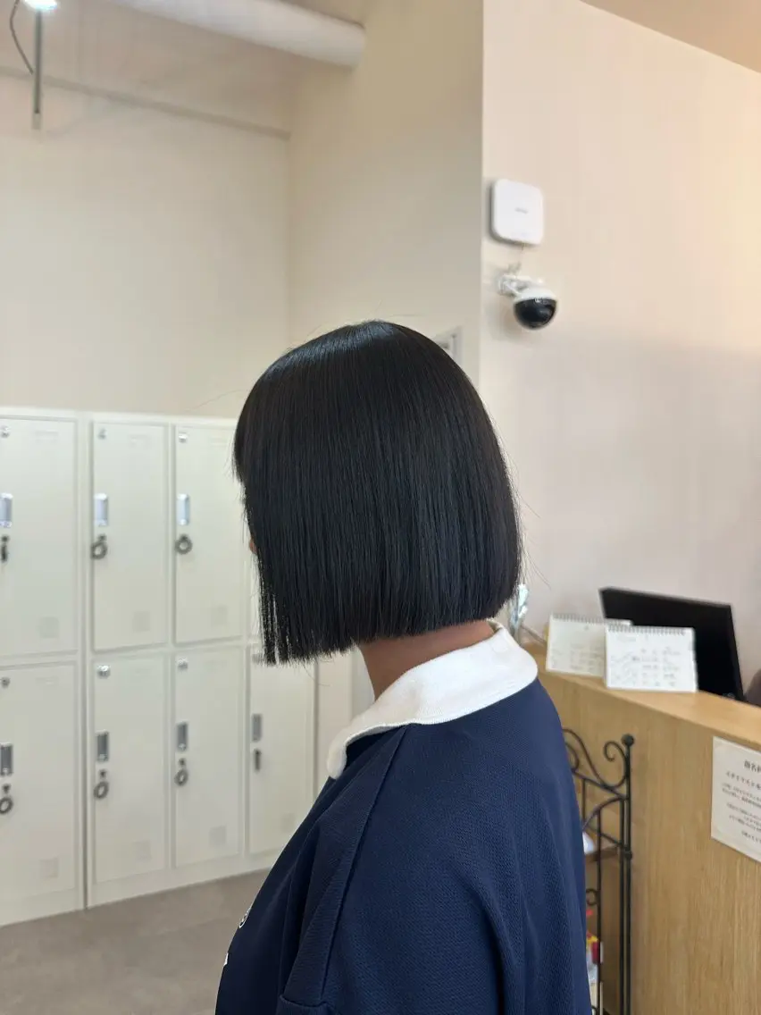 ショート 切りっぱなしボブ ボブ カット トリートメント カットモデル募集中 🌟/田中 桜風のヘアスタイル
