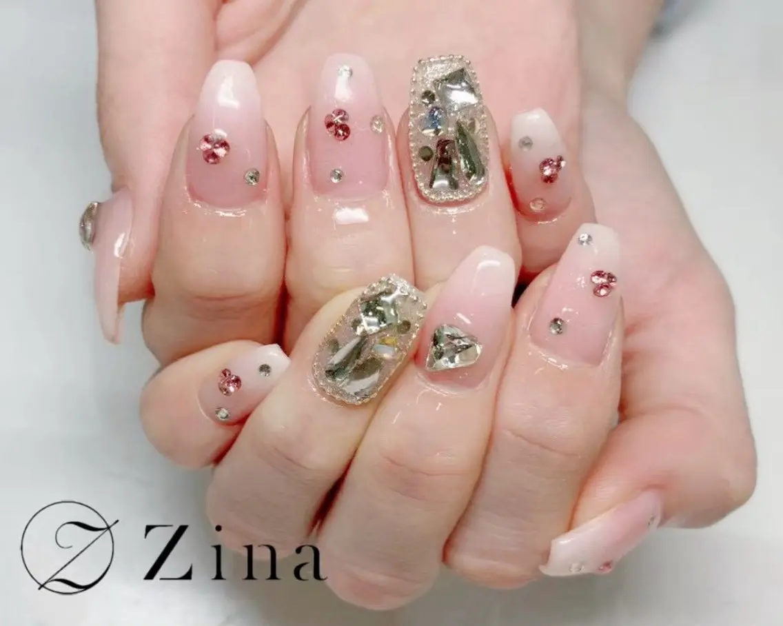 ミディアム ハンドネイル 自爪育成/zina/ KIMIのネイルデザイン