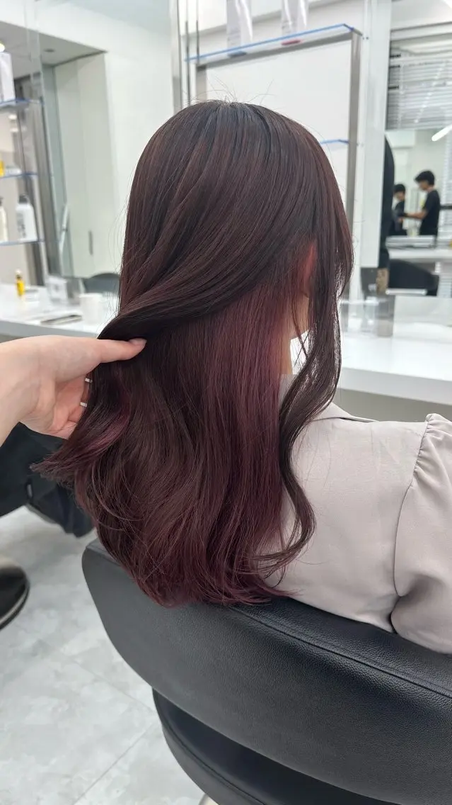 セミロング カラー ヘアカラー ヘッドスパ ヘアセット 似合わせstyle ❤︎misaki❤︎のヘアスタイル