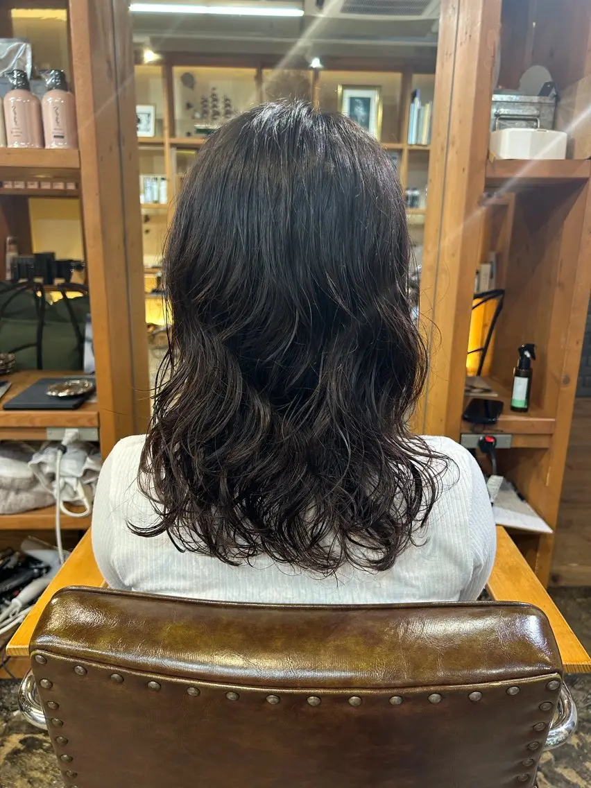 セミロング セミロングパーマ パーマ 髪質改善×デザイン/ ウエダ ミサキ🎀のヘアスタイル