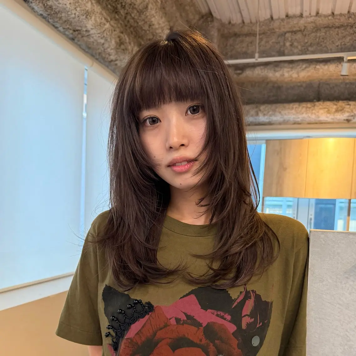 セミロング ヘアカラー やはらりの/ 透明感カラーのヘアスタイル
