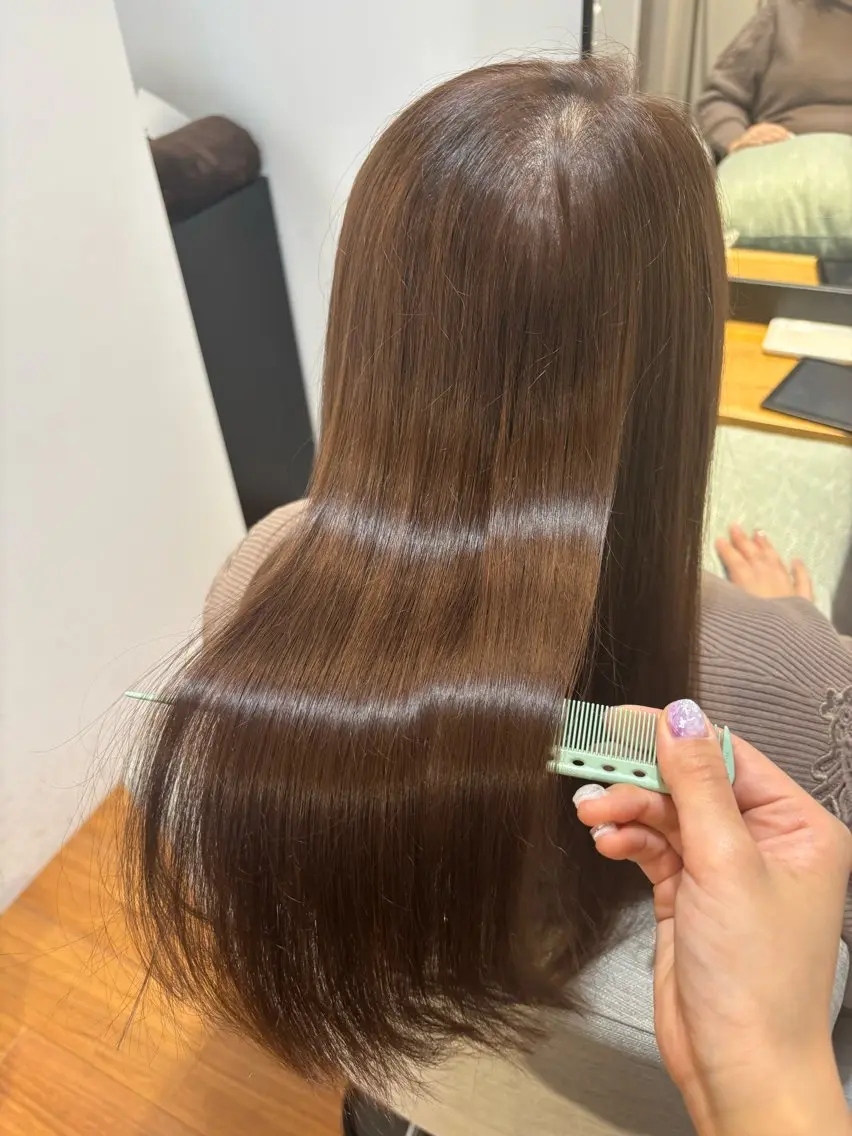 《髪質改善🫧》リンゴ幹細胞＋髪質改善トリートメント＋カラー＋カット＋スパの写真