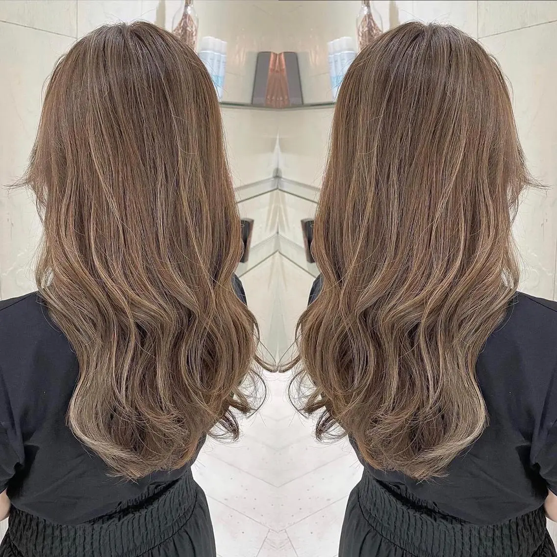 ロング カラー アッシュ ベージュカラー 透明感カラー ハイライトカラー 外国人風カラー ヘアカラー トリートメント 河合秀明/ショート /ボブ/レイヤーのヘアスタイル