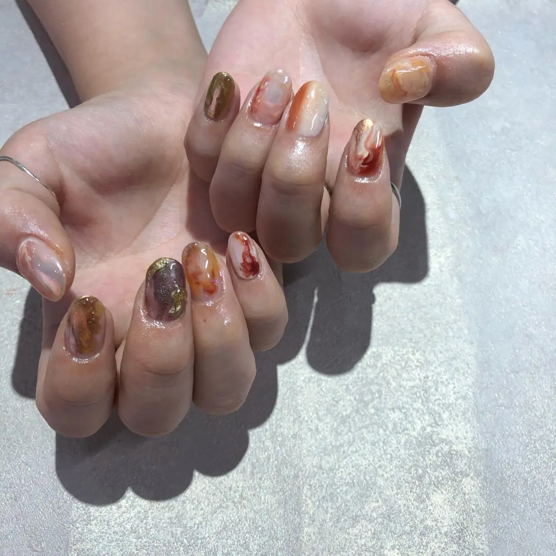 ネイル ニュアンスネイル ハンドネイル フットネイル ハンドケア Miyagi Asamiのネイルデザイン