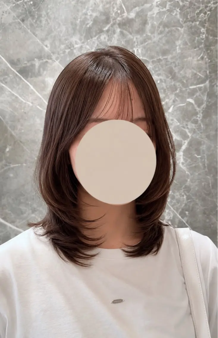ミディアム カラー カット ヘアカラー レイヤー透明感カラー ブリーチ🎀オトハのヘアスタイル