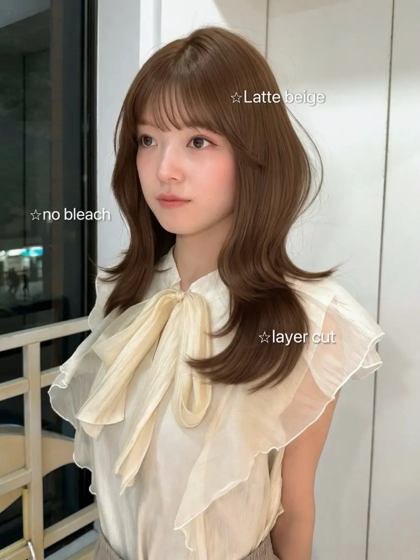 ロング カラー ベージュカラー ラテベージュ ヘアカラー トリートメント まろやか艶ベージュ 🧸🧚Honoのヘアスタイル