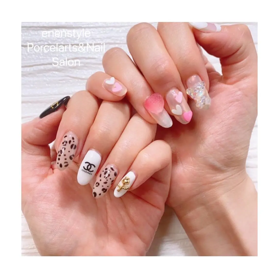 ミディアム ネイル 🐾enen style 🐾のネイルデザイン