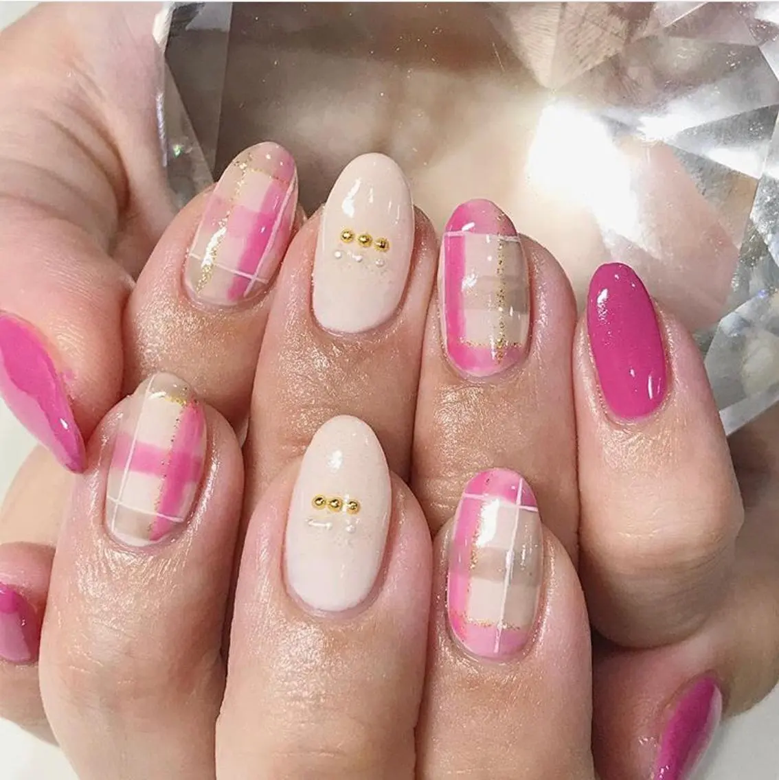ネイル 渋谷／チップ長さ出し 👑アプレgel-xのネイルデザイン