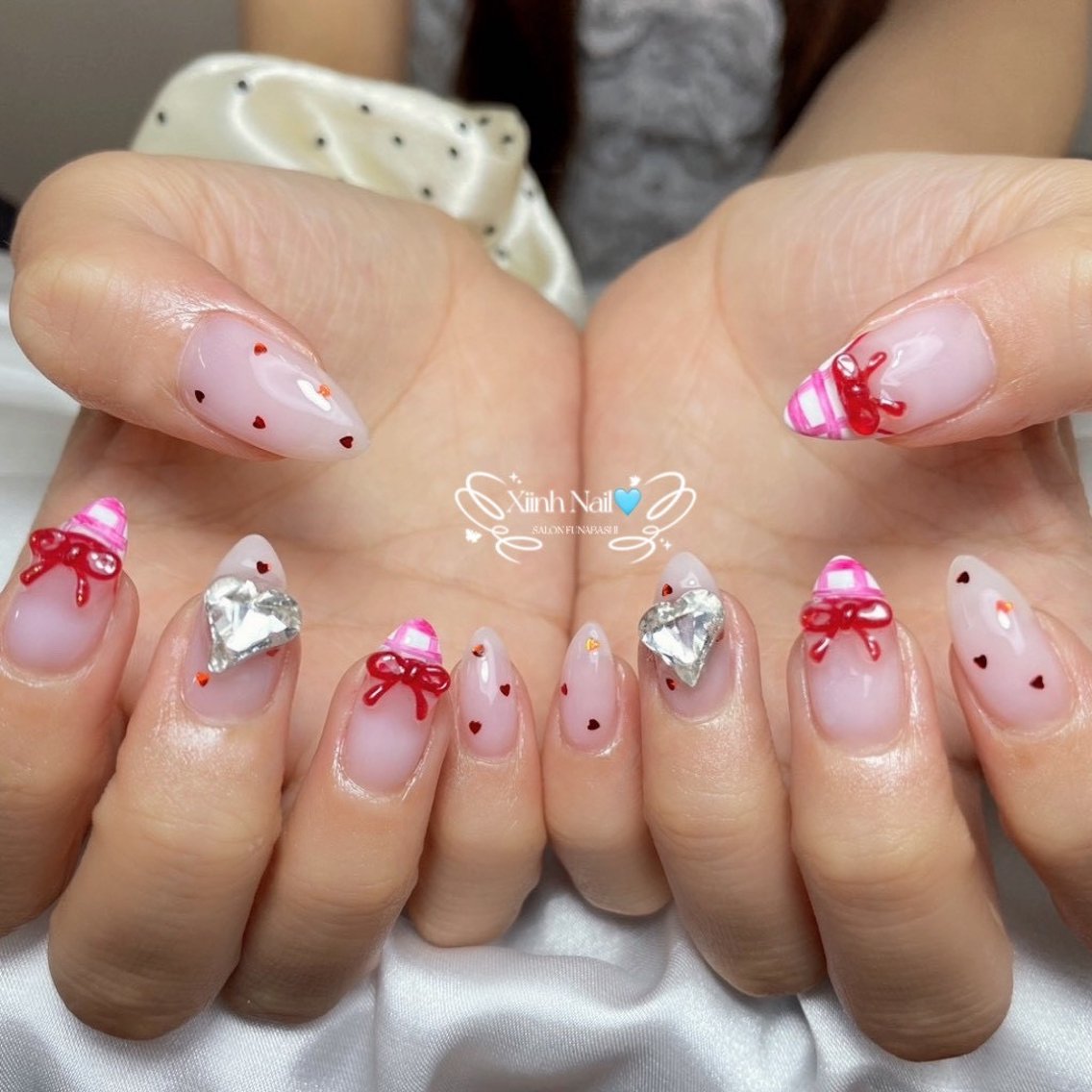 ネイル チークネイル 桜ネイル 長さ出し フットネイル ジェルネイル ハンドネイル XIINHNAIL 船橋店 馬詰ちゃんのネイルデザイン