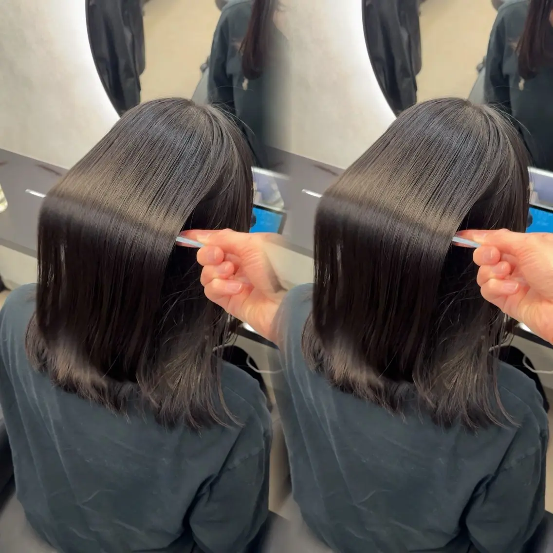 ミディアム カラー ヘアアレンジ カット ヘアカラー 縮毛矯正 トリートメント 新宿 /髪質改善/ レイヤー/ヒュウガのヘアスタイル