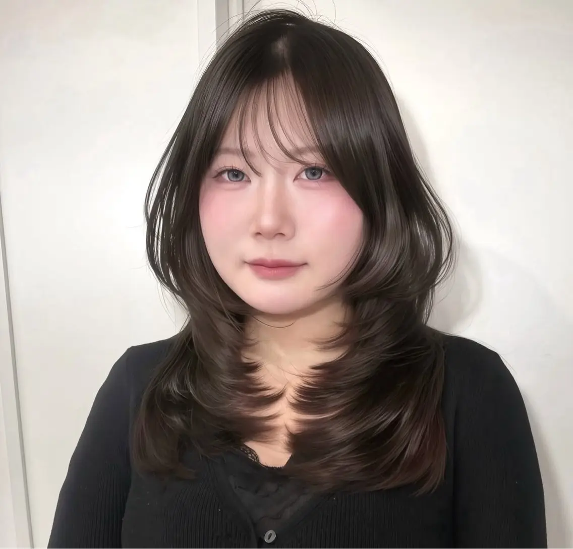 ロング ハイレイヤー 韓国風ヘア レイヤーカット カット トリートメント yuuka 🖤韓国ヘア🖤のヘアスタイル