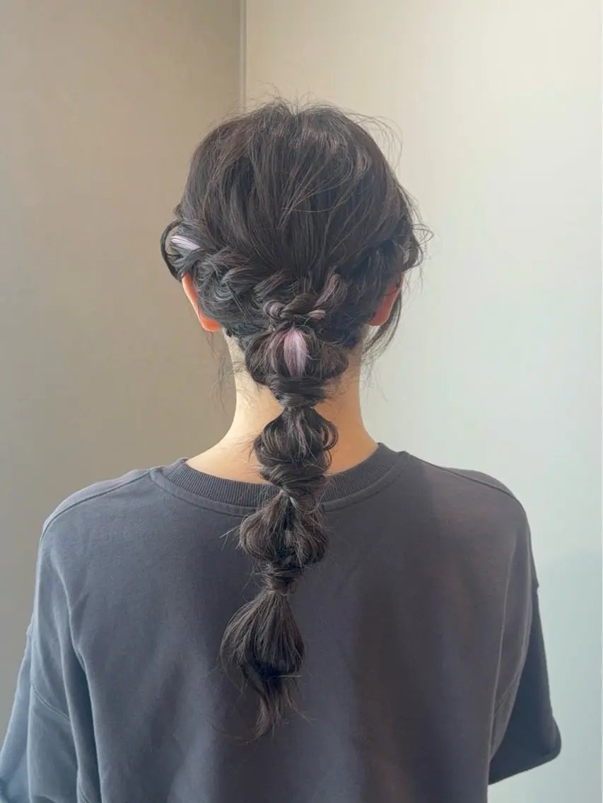 ヘアアレンジ ヘアセット ハイライト/エクステ /ピンク/ami💖のヘアスタイル