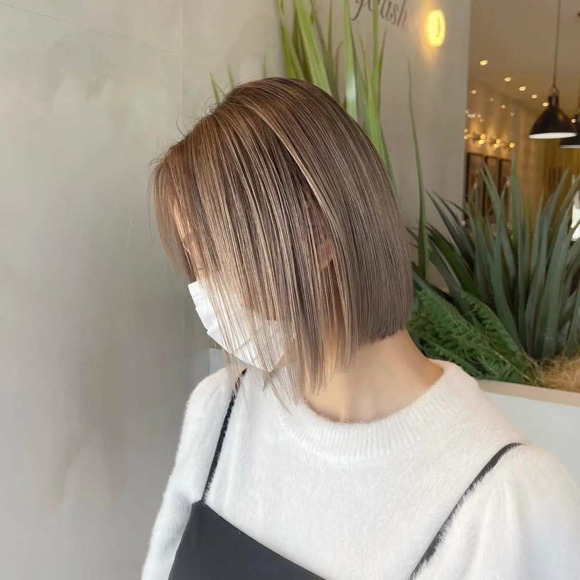 ショート カラー バレイヤージュ デザインカラー ハイライトカラー 外国人風カラー ハイライト カット ヘアカラー トリートメント アンドウ ユウ/ レイヤーカット/韓国のヘアスタイル