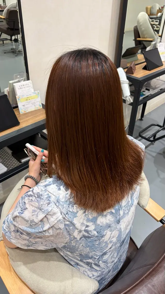 ミディアム 縮毛矯正 米澤 奈央のヘアスタイル