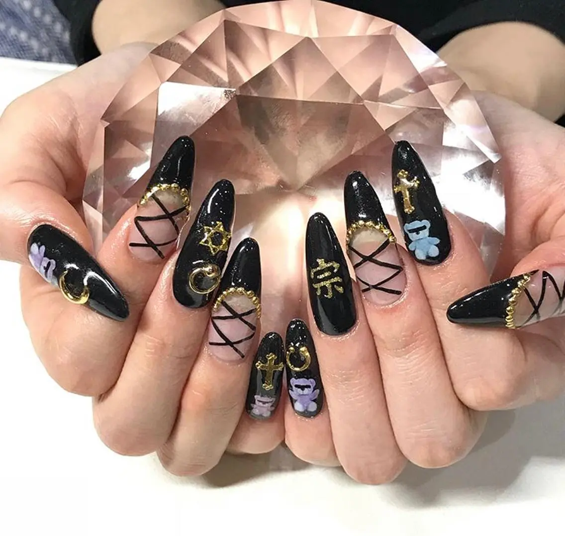 ネイル 渋谷／チップ長さ出し 👑アプレgel-xのネイルデザイン