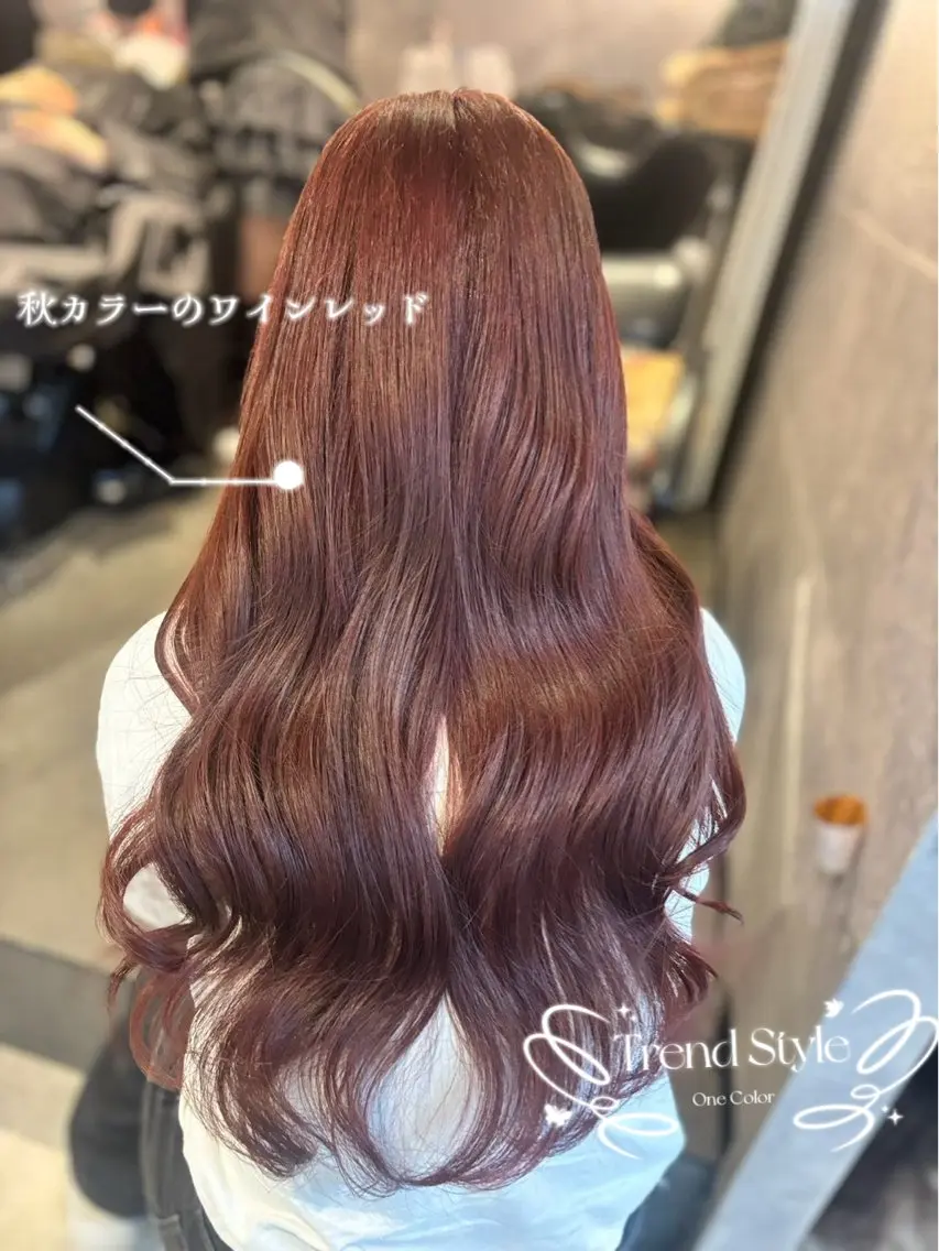 ロング カラー レッドカラー ヘアカラー トリートメント 🍑ももか🍑透明感 カラー/赤羽🦋のヘアスタイル