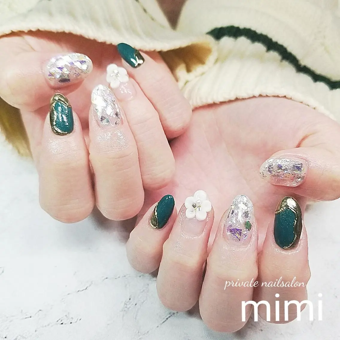 ネイル キラキラネイル ニュアンスネイル 博多ネイル ｍｉｍｉのネイルデザイン