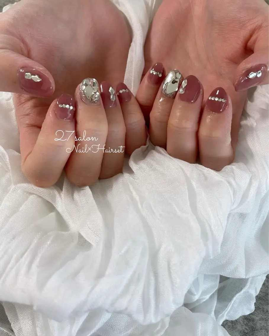 ネイル ピンク ショートネイル 27salon yuinaのネイルデザイン