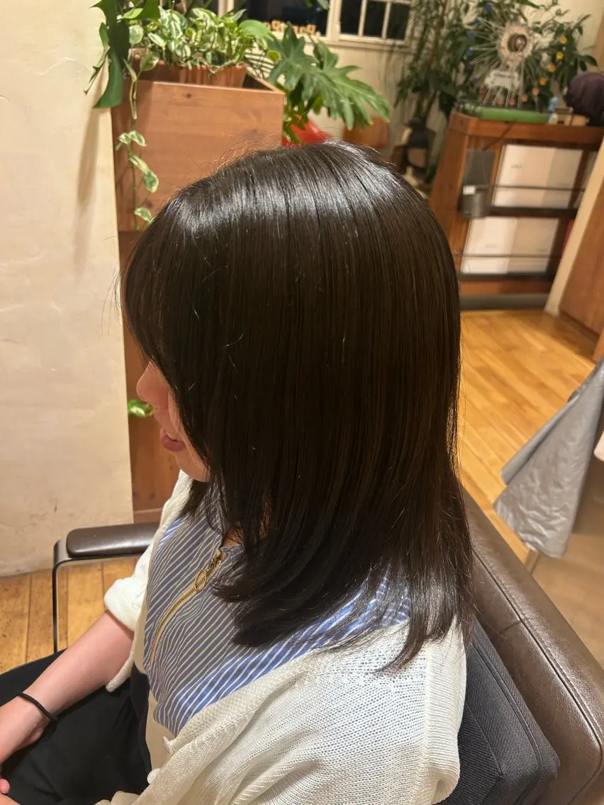 ミディアム ミディアムパーマ 縮毛矯正 大髙 まりののヘアスタイル