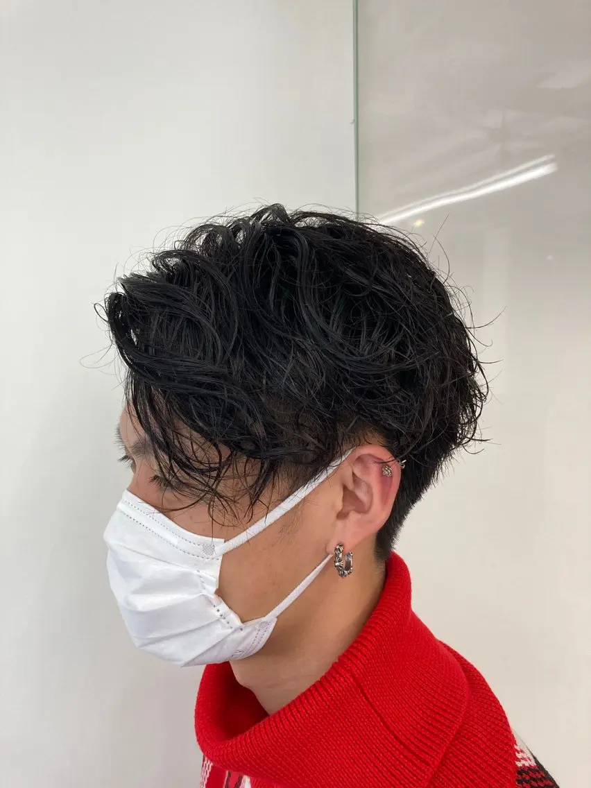 ショート パーマ メンズ メンズパーマ カット パーマ スキバサミを使わない カット✂︎カズマのヘアスタイル