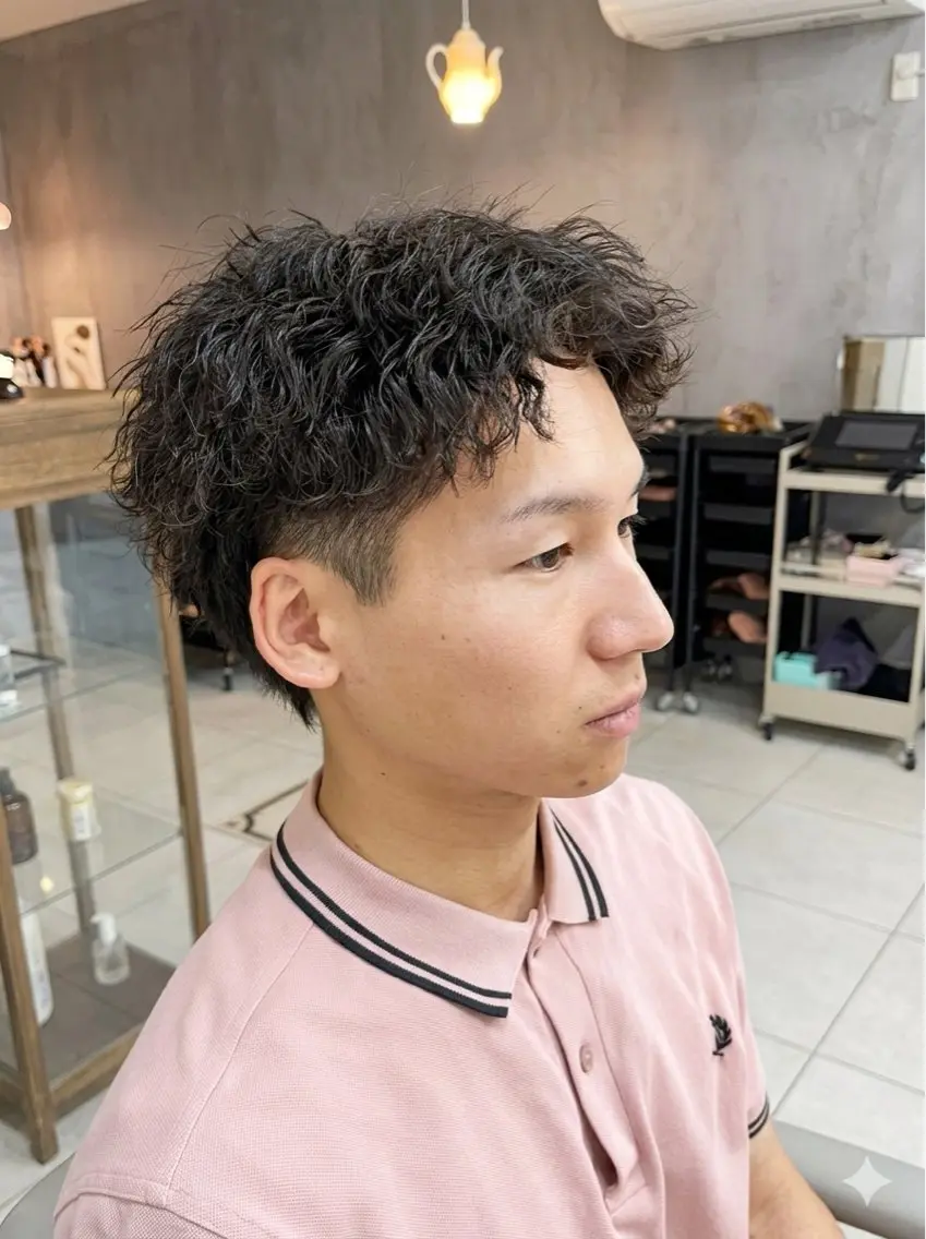 パーマ メンズ カット パーマ メンズ特化ツイスパ 朝ラクセット 颯のヘアスタイル