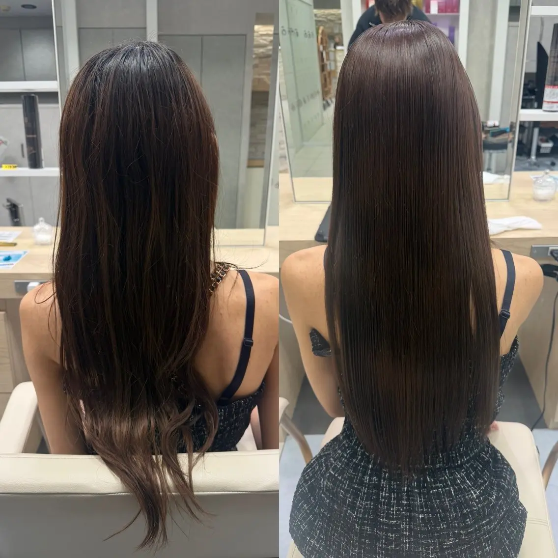 ロング パーマ 縮毛矯正 髪質改善/縮毛矯正 /レイヤーカット岡部のヘアスタイル